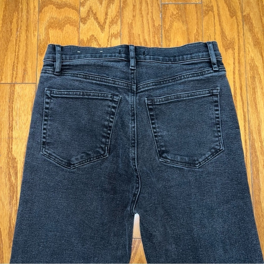 LOFT Black Full Button Fly Cropped Release Hems The Skinny Jeans Size 27/4 - Picture 5 of 10